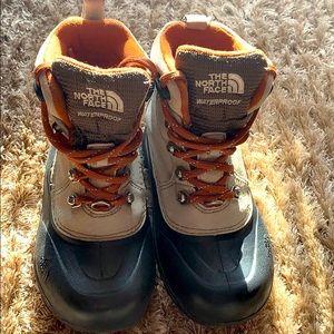The North Face insulated snow boots.